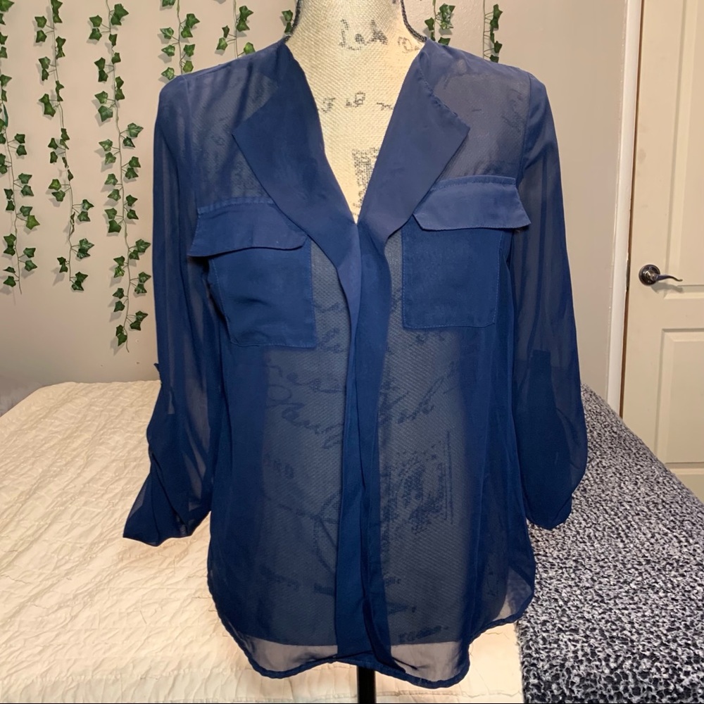 Blue Sheer Long Sleeve